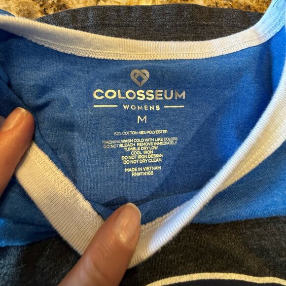 OKC Thunder Women’s Medium 3/4 Sleeve Shirt - Blue, Black, and White - Picture 4 of 5